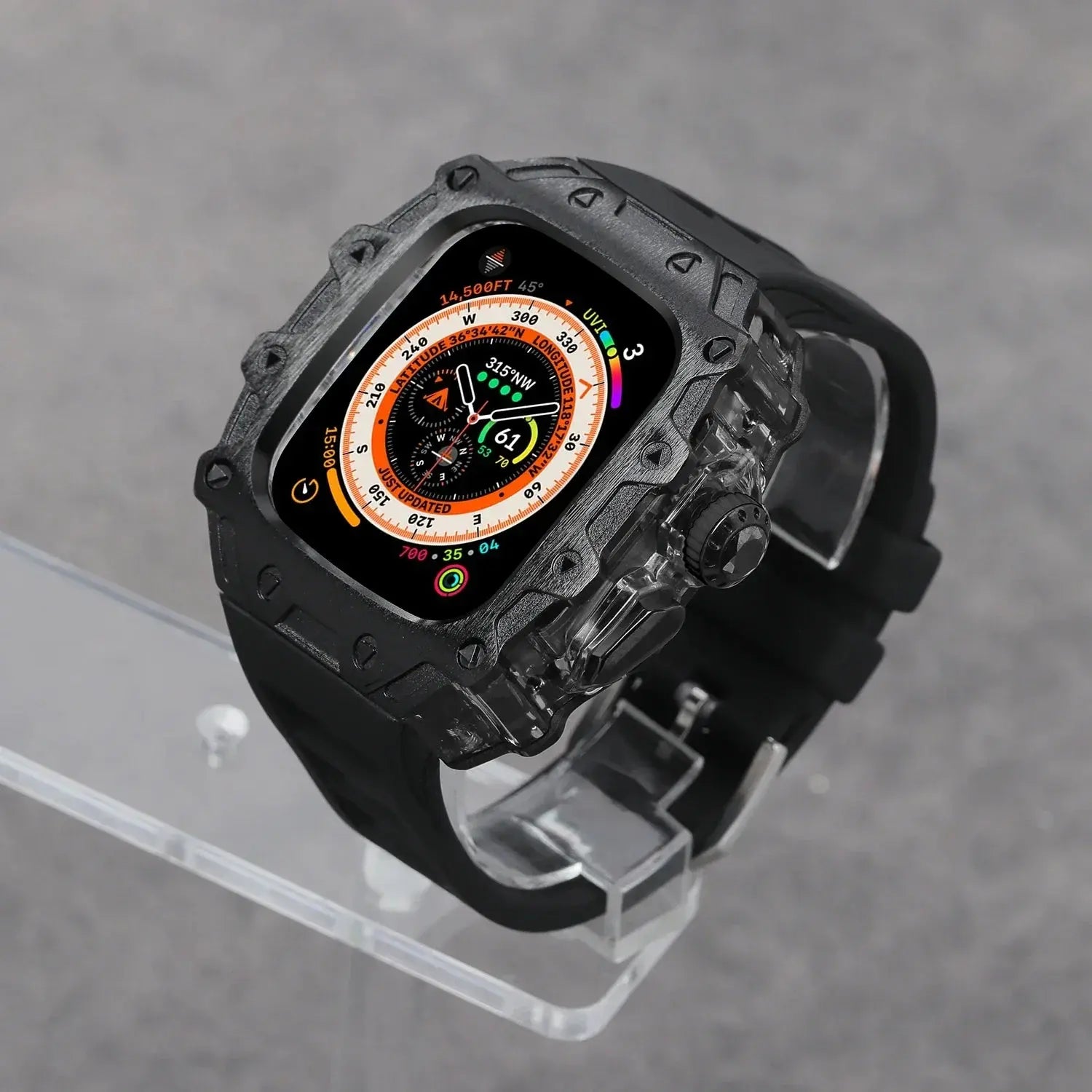 Titanium Alloy Case and Fluorubber Band Combo for Apple Watch Ultra and Ultra 2 - Pinnacle Luxuries