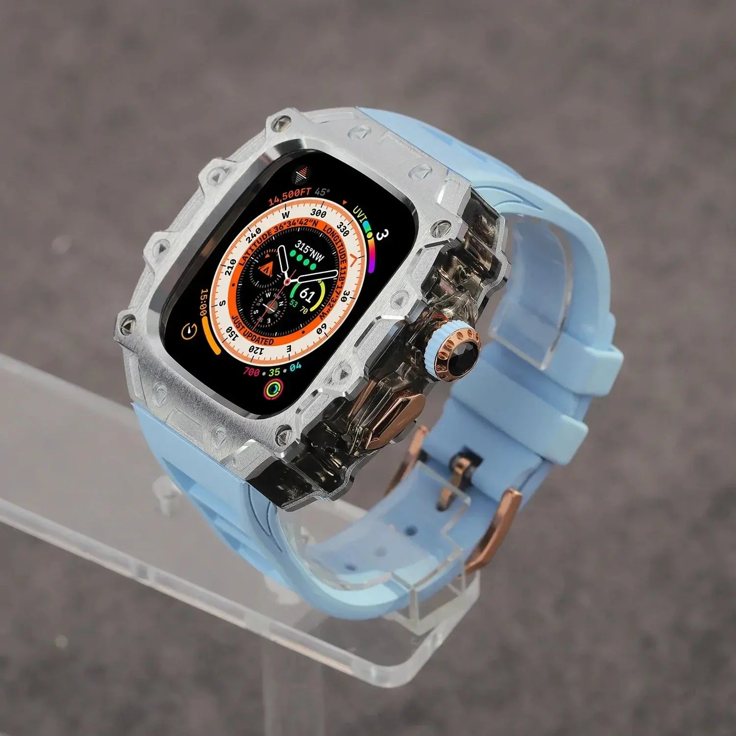 Titanium Alloy Case and Fluorubber Band Combo for Apple Watch Ultra and Ultra 2 - Pinnacle Luxuries