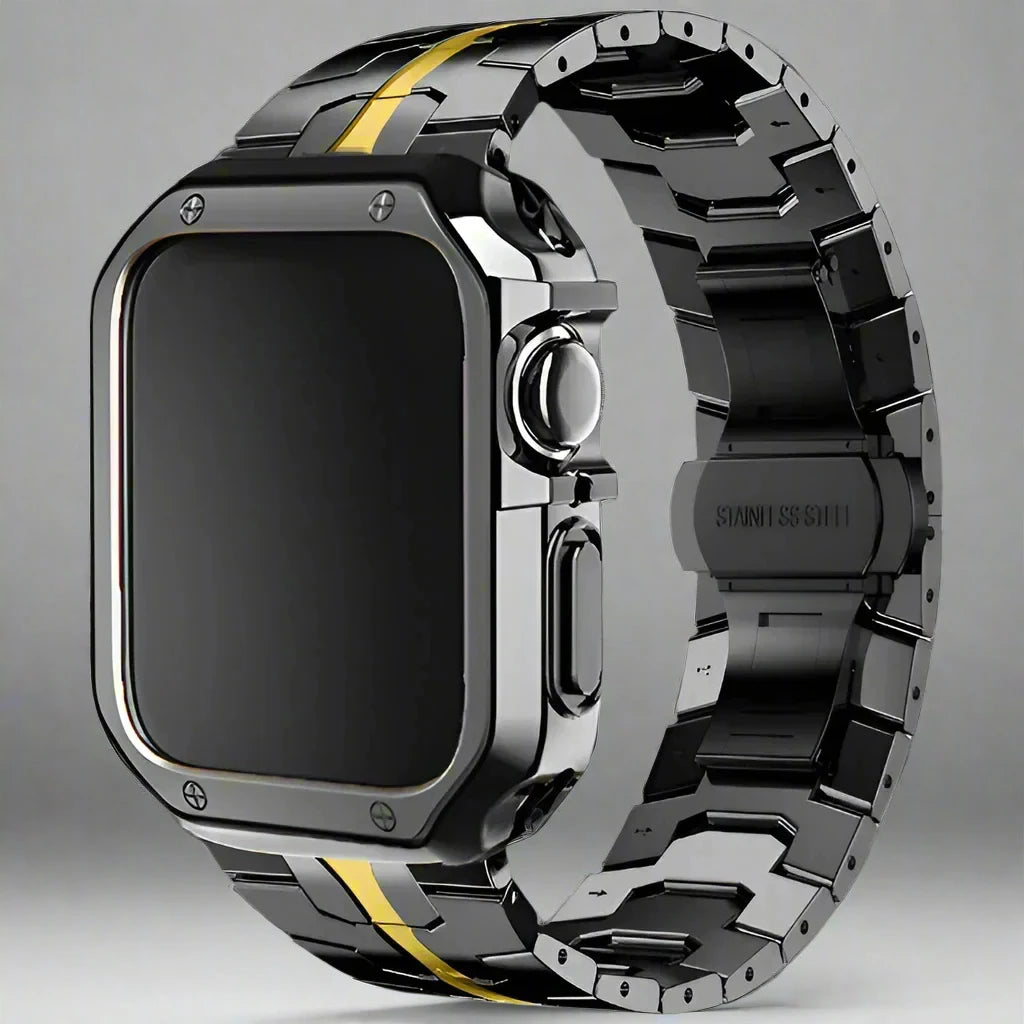 TitanGuard Elite Series Titanium Band & TPU Case for Apple Watch