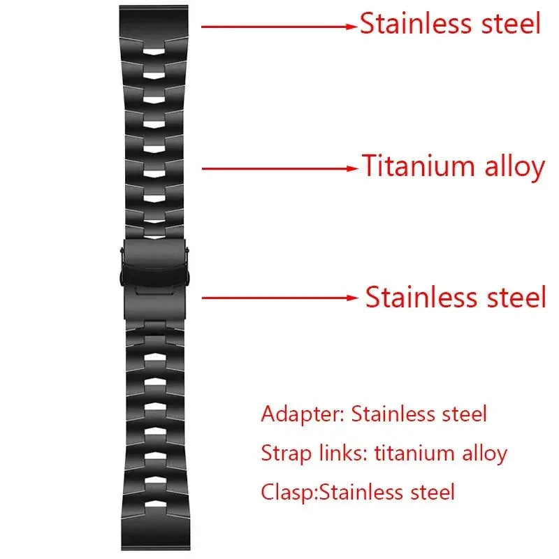 22mm 26mm Titanium Band for Garmin Strap Fenix 7X 7/6 6x Pro 5x Plus Forerunner 965 Quick Release Alloy Metal Bracelet Correas Pinnacle Luxuries