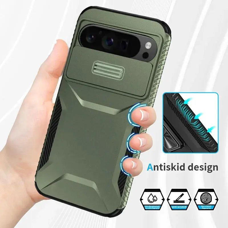 Case For Google Pixel 9 Pro XL Pixel9 Military Grade Antiskid Camera Lens Slide Cover Google Pixel 9 Pro Hard Cases Pixel9 Cover Pinnacle Luxuries