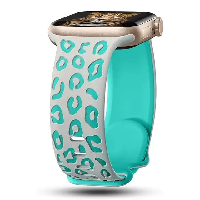 EveGlow Engraved Women's Leopard Band for Apple Watch