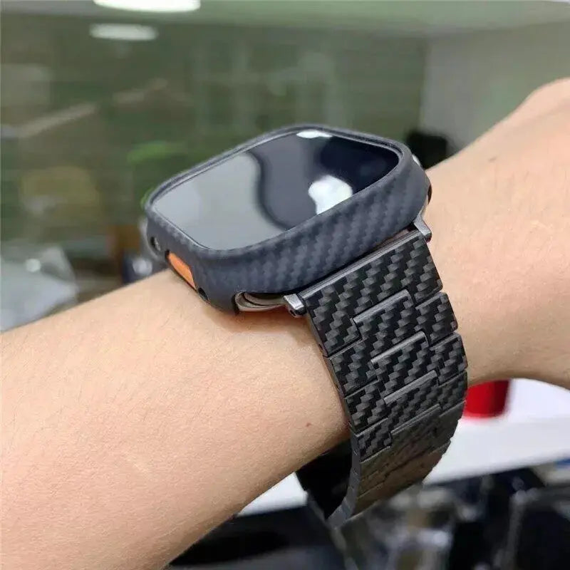 Kevlar carbon fibre Thin Case For Apple Watch Ultra 49mm Aramid Fiber Cover for iWatch 8 7 45MM Protective Cover Pinnacle Luxuries