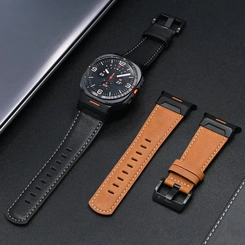 Luxury Leather Band For Samsung Galaxy Watch Ultra 47mm QuickFit Men Business Belt Correa For SAMSUNG GALAXY ULTRA 47MM Bracelet Pinnacle Luxuries