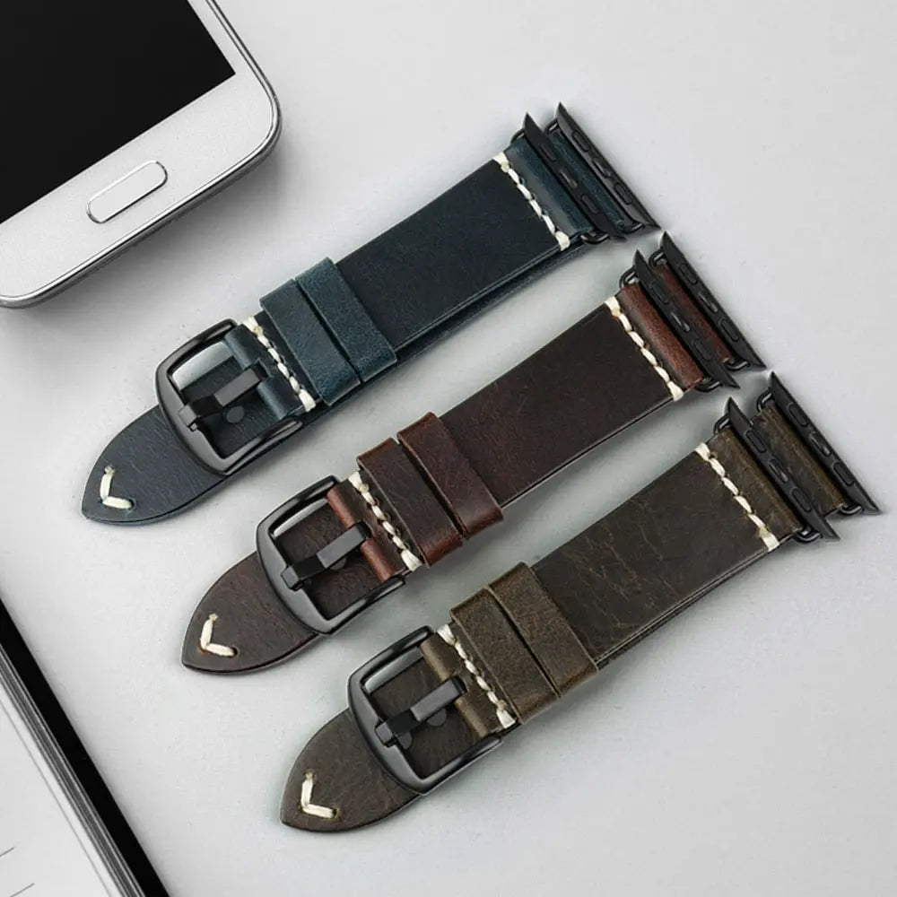 Genuine Premium Leather Band For Apple Watch - Pinnacle Luxuries