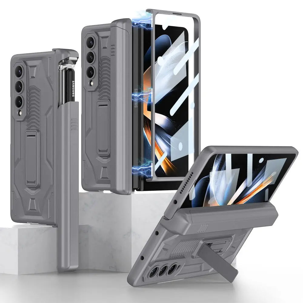 Pinnacle Magnetic Folding Armor Slide Pen Case For Samsung Galaxy Z Fold 4 - Pinnacle Luxuries