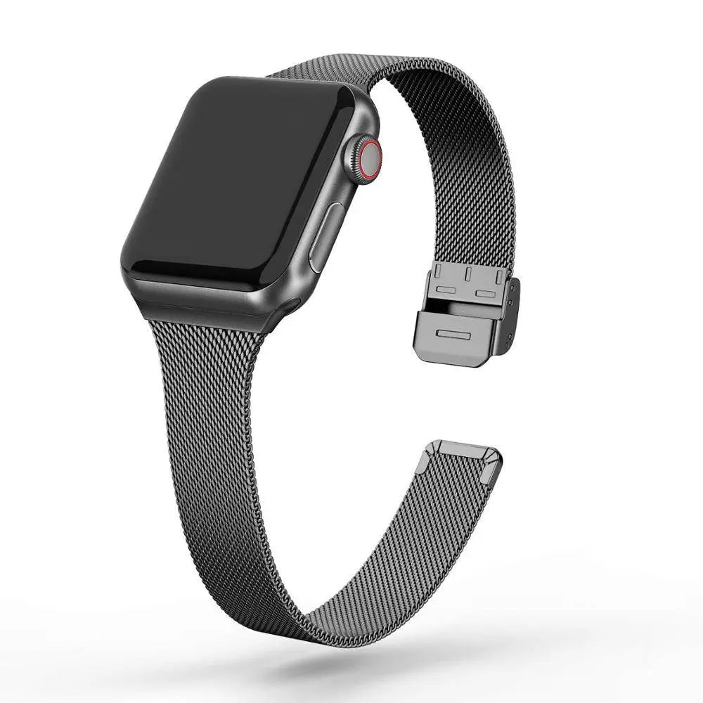 Premium Thin Stainless Steel Mesh Band For Apple Watch SE Series 6 Band - Pinnacle Luxuries