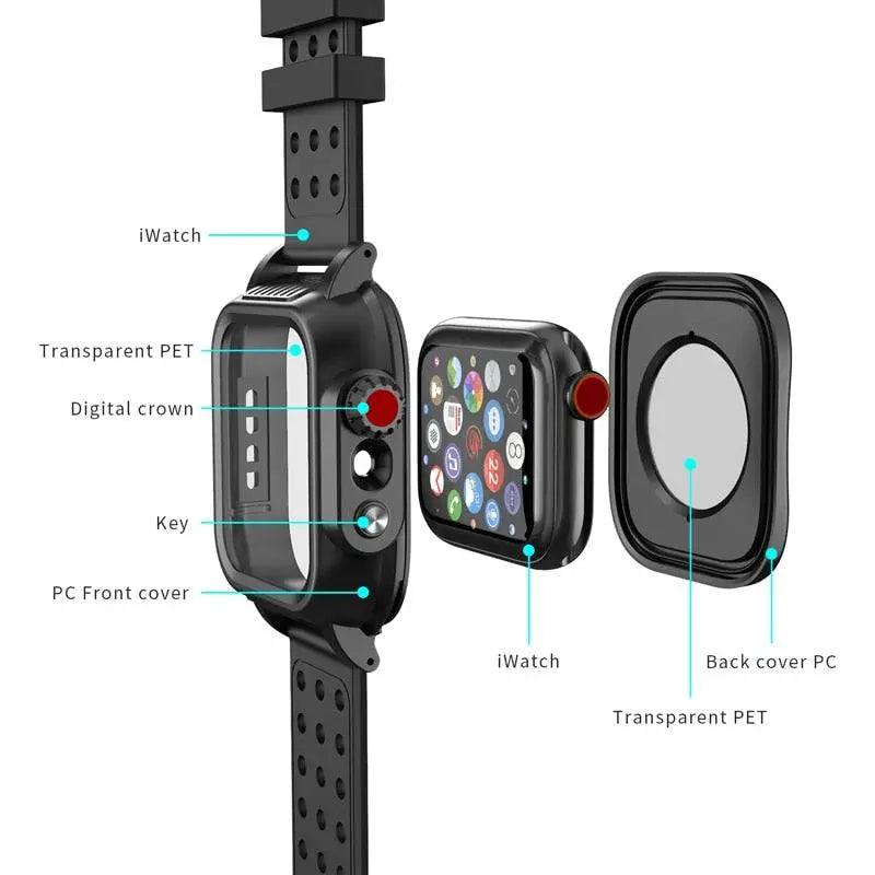 Pinnacle Military Grade Waterproof Band Case Combo For Apple Watch Series 6  5  4/SE - Pinnacle Luxuries